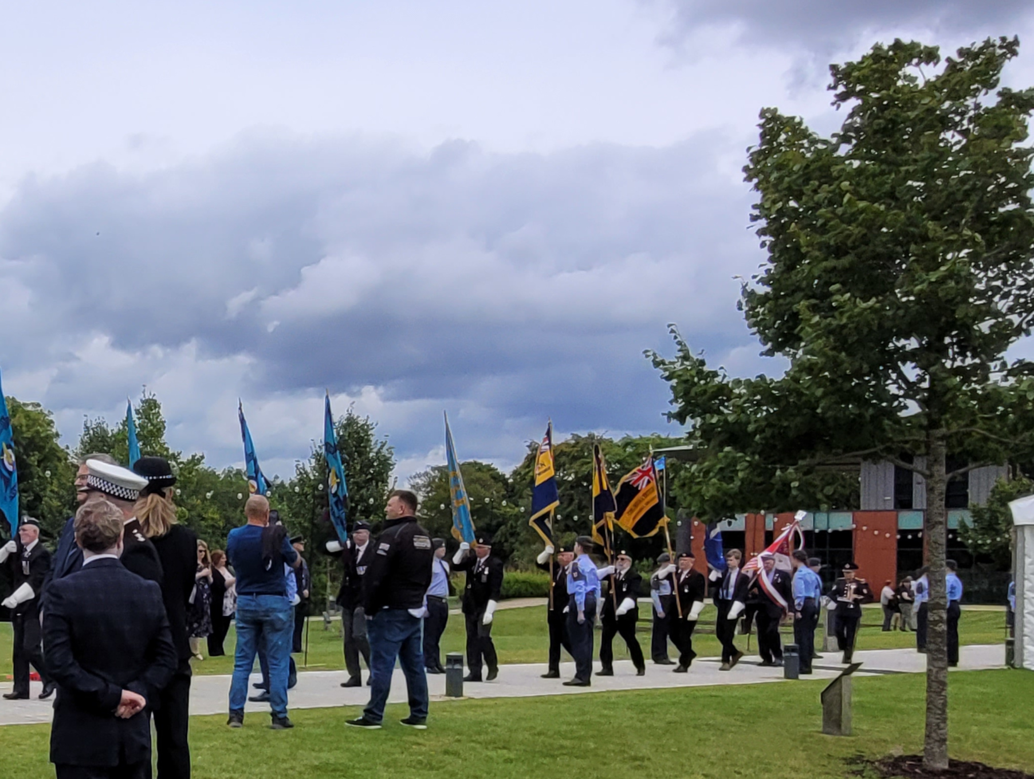 Standard bearers parade at I B C C National Bomber Command Day service