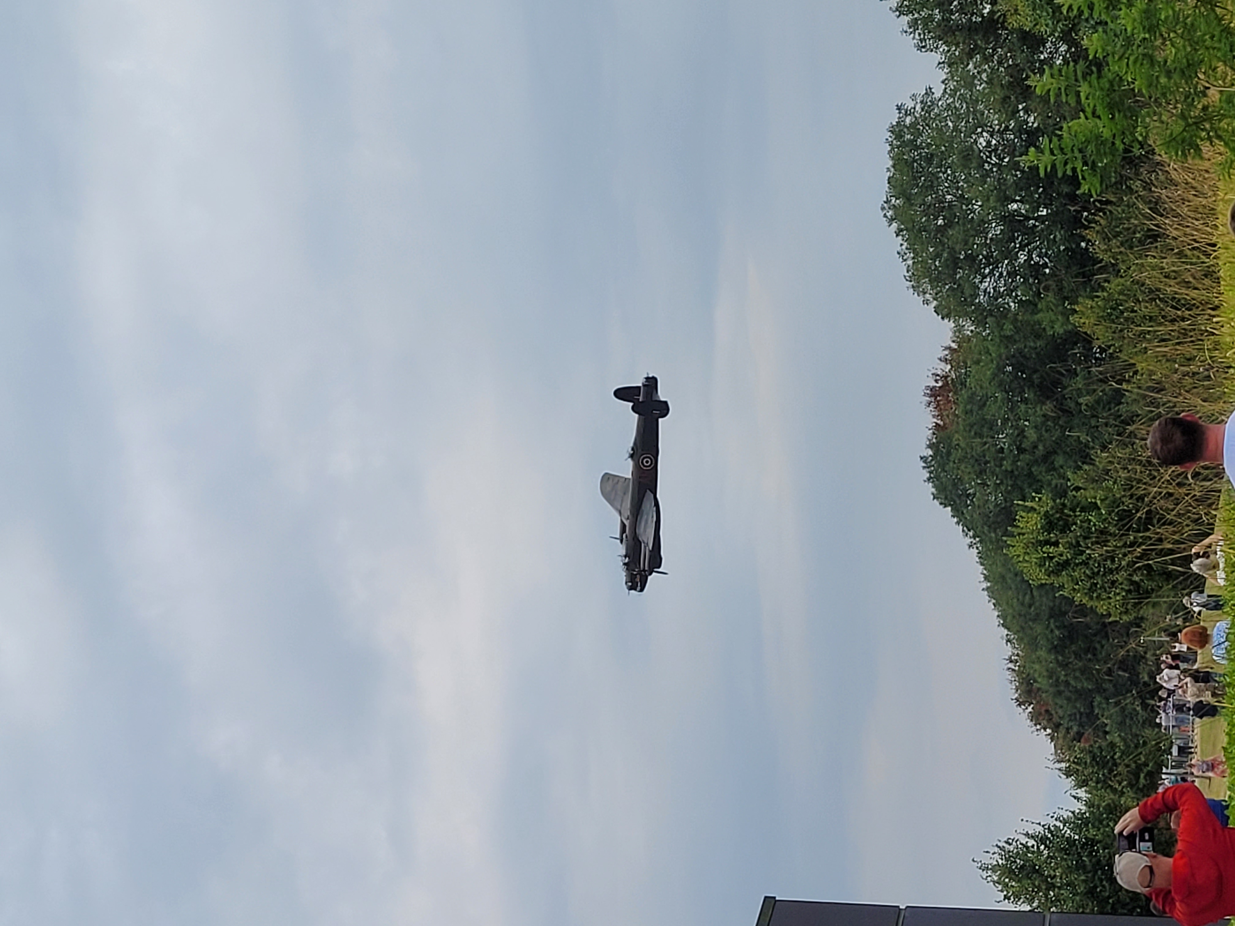 BBMF Lancaster makes a brief low level flight over the centre